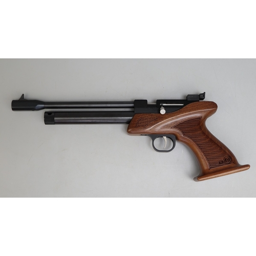151 - SMK Victory CP1-M, .22 cal. bolt-action, Co2 target air pistol, hardwood stock, rifled barrel, scope... 