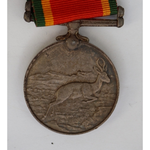 16 - 4 Medals - British Straits Settlements, Commonwealth Defence, South African Service & medal insi... 