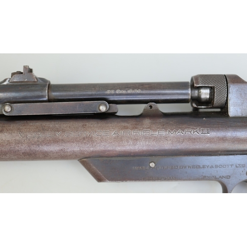 160 - Webley Service air rifle Mk2 in carry case together with collection of pellets