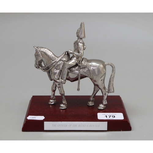 179 - 2 silver plated pewter soldiers on horse back - Charge of the Light Brigade and The Officer of the B... 