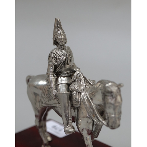 179 - 2 silver plated pewter soldiers on horse back - Charge of the Light Brigade and The Officer of the B... 