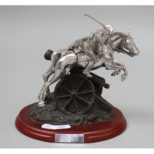 179 - 2 silver plated pewter soldiers on horse back - Charge of the Light Brigade and The Officer of the B... 