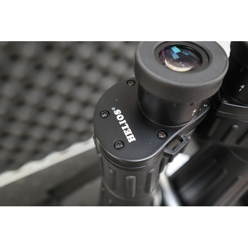 299 - Very large Helios Binoculars 25x100 Waterproof Long Eye Relief 44m at 1000m in flight case
