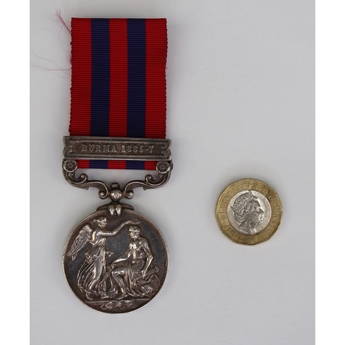 3 - Silver India General Service medal with clasp, for Burma 1885-87, to 1062 Pte. N. Ritchie 2nd Battn.... 