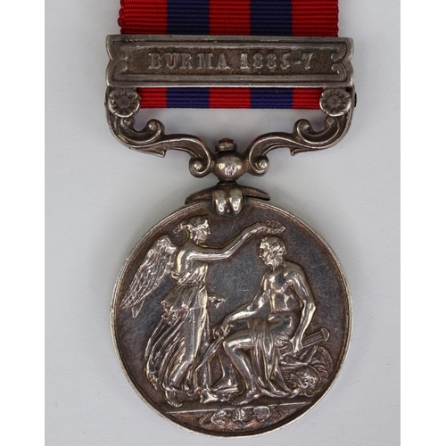3 - Silver India General Service medal with clasp, for Burma 1885-87, to 1062 Pte. N. Ritchie 2nd Battn.... 
