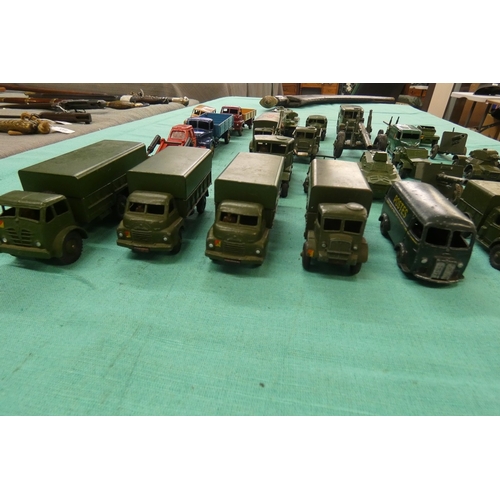 336 - 23 diecast army vehicles plus 4 other diecast vehicles