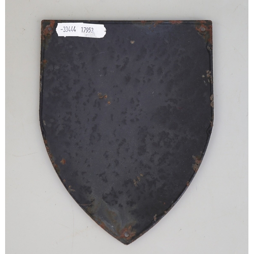 44 - WWII Waffen SS enamel building plaque - Approx 15cm x 19.5cm