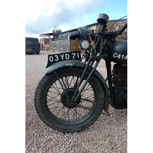 80 - 1939 BSA M20 army despatch motorcycle with refurbished long range petrol tank and full tool kit in p... 
