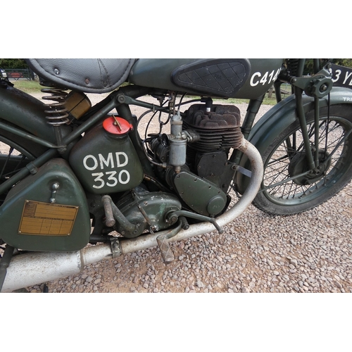 80 - 1939 BSA M20 army despatch motorcycle with refurbished long range petrol tank and full tool kit in p... 