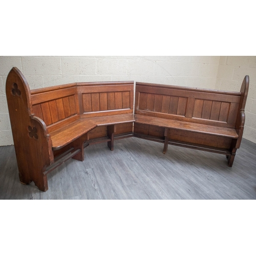658 - Church pew converted to corner bench