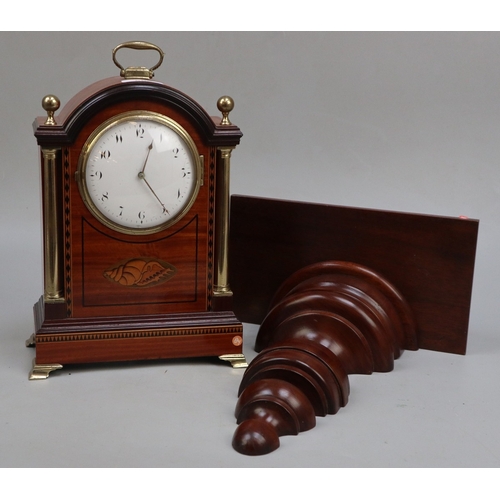 Fine quality inlaid bracket clock with bracket with modern movement