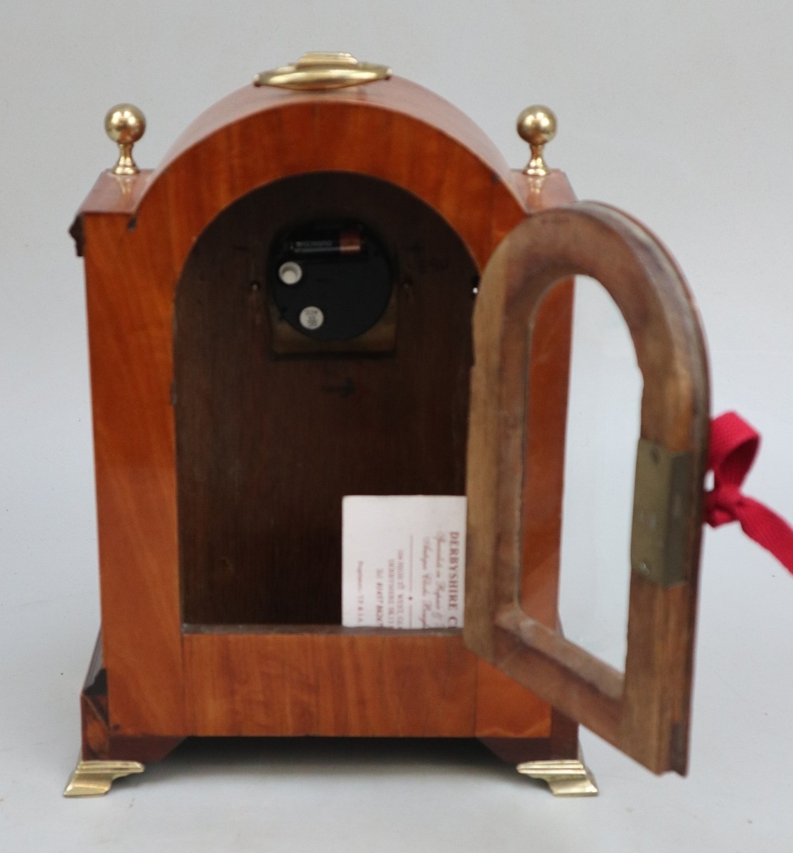Fine quality inlaid bracket clock with bracket with modern movement