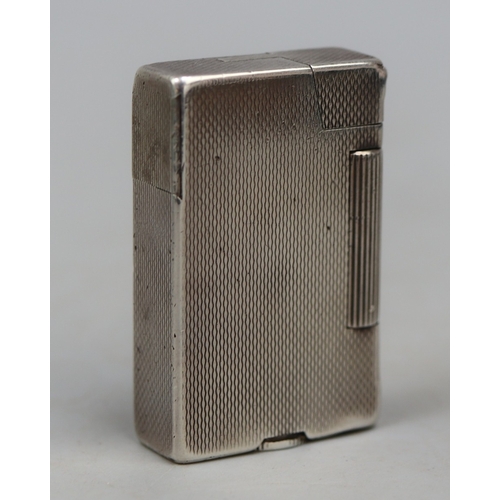 162 - Dunhill Broadboy - half cap sterling silver lighter pat No 440072