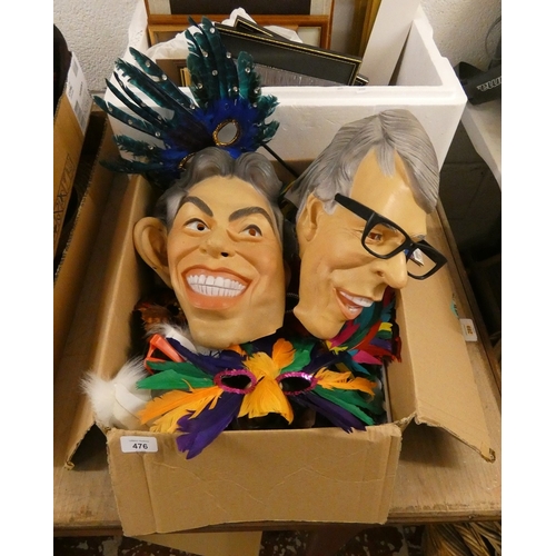Party box of masks to include Spitting Image Tony Blair and John Major