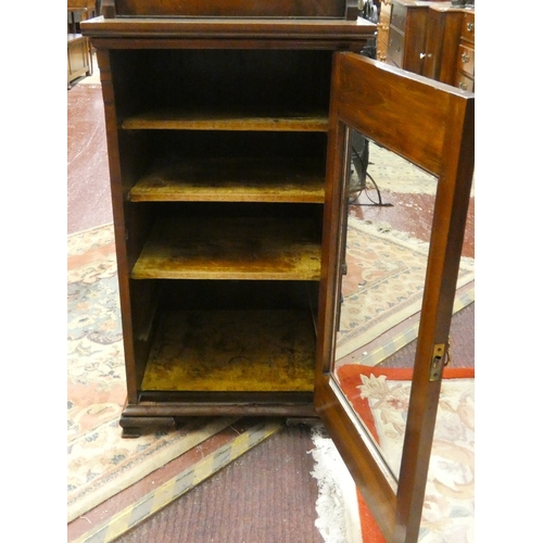 540 - Walnut display cabinet with beveled glass - approx W:49cm D:41cm H:133cm