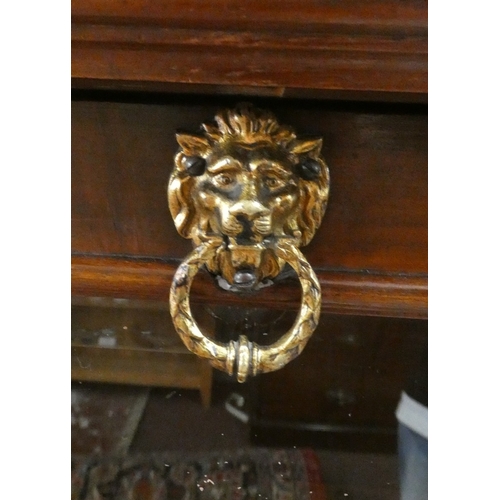 540 - Walnut display cabinet with beveled glass - approx W:49cm D:41cm H:133cm