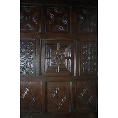 278 - Sympathetically restored 17th century carved oak four-poster bed - Approx L: 207cm W: 167cm H: 188cm