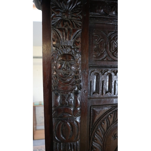 278 - Sympathetically restored 17th century carved oak four-poster bed - Approx L: 207cm W: 167cm H: 188cm