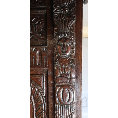 278 - Sympathetically restored 17th century carved oak four-poster bed - Approx L: 207cm W: 167cm H: 188cm