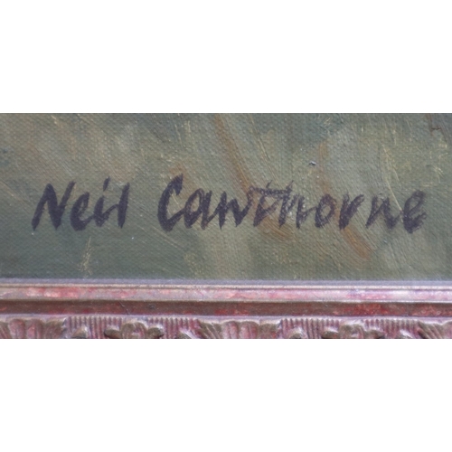 452 - Oil on board - Hunting scene - Approx IS 80cm x 54cm