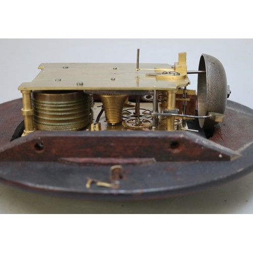 626 - Antique inlaid wall clock with double fusee movement