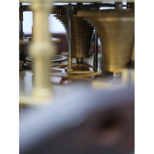 626 - Antique inlaid wall clock with double fusee movement