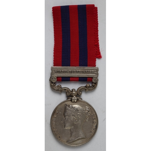 136 - India General Service Medal (1854) N.W. Frontier to Sowar Shah Mohammed Khan, 15 Bengal Cavalry. Kno... 