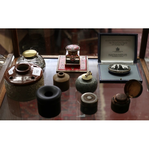 162 - Collection of decorative inkwells
