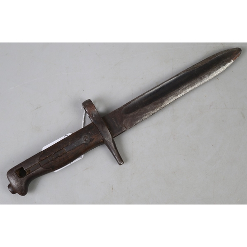 199 - Italian M1870 Vetterli bayonet, on ricasso stamped 'BRESULA', and on crossguard indistinct stamp pos... 