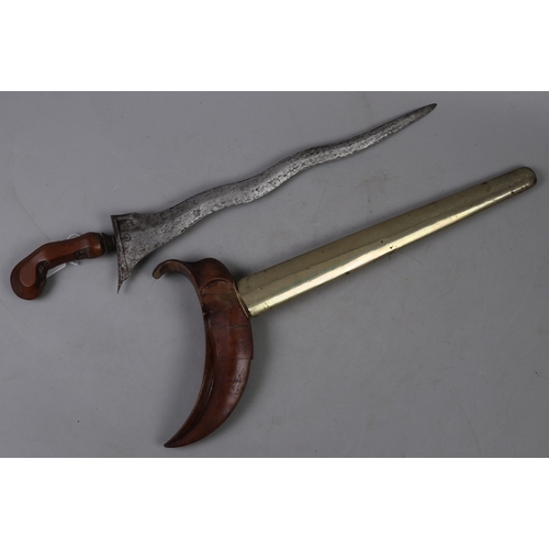 205 - Indonesian Kriss with brass scabbard