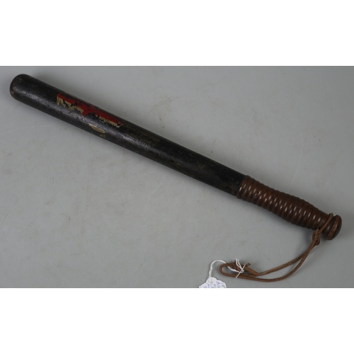210 - 19thC London Police Truncheon, with makers name stamped into the top of the staff, 'Barker 233 Holbo... 