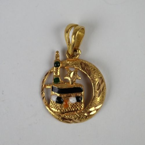 22 - 18ct gold pendant - Approx 2.4g
