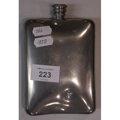 223 - Pewter hip flask
