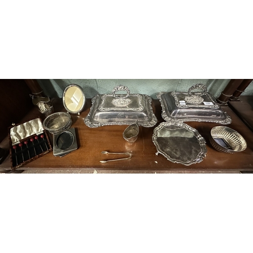 258 - Collection of silver plate to include Mapin & Webb, William Hutton and A Marcus & Co salver