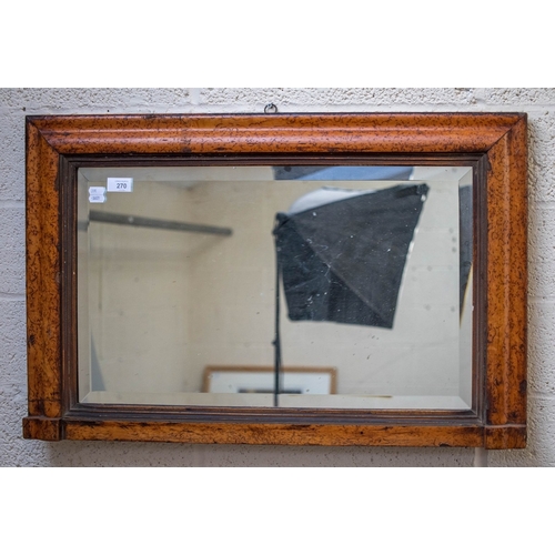 270 - 19thC birds eye maple overmantle mirror - Approx 79cm x 52cm