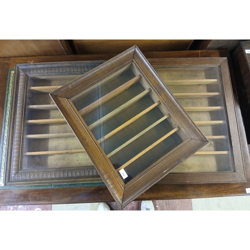 349 - 3 wooden display cabinets