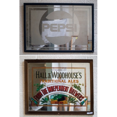 415 - 2 Advertising mirrors - Pepsi and Hall & Woodhouse Independent Brewers