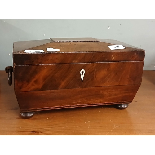 448 - Mahogany tea caddy