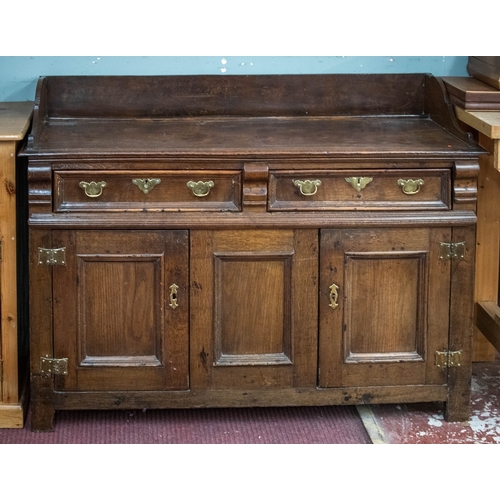 453 - Antique oak sideboard/dresser base - Approx W: 139cm D: 51cm H: 100cm