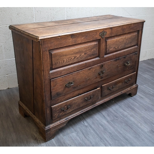 482 - Antique oak Lancashire mule chest - Approx W: 145cm D: 60cm H: 104cm