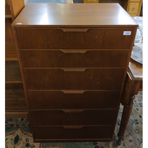 495 - Mid century chest of drawers - Approx W: 64cm D: 41cm H: 102cm