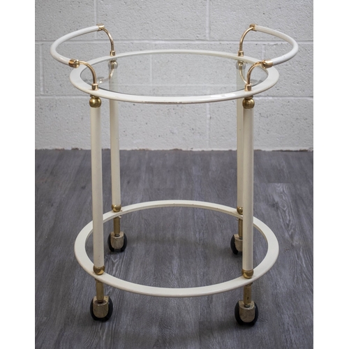 509 - Orsenigo Fratelli drinks trolly - Approx height to glass top 59cm to handles 67cm diameter 54cm