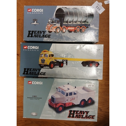 533 - Corgi Classics Heavy Haulage die cast models as new in original boxes - 13902, 12801, cc11101
