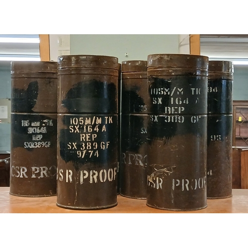 548 - Set of 6 military shell canisters