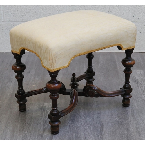 573 - Antique walnut turned stool