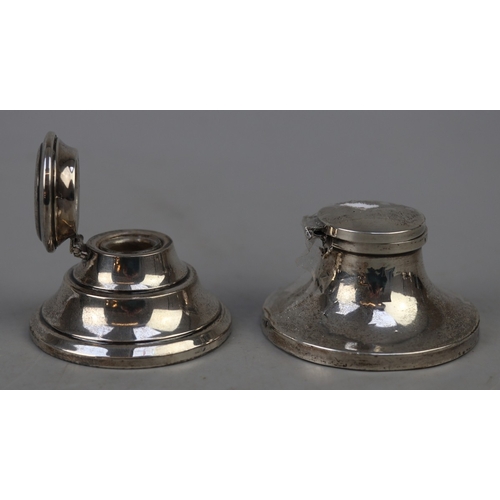 6 - Hallmarked silver inkwell together with a hallmarked silver James Walker inkwell A/F