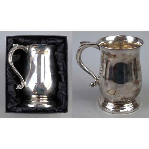 9 - Silver tankard in box - Approx weight 355g