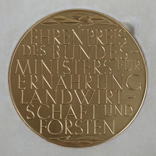 144 - German agricultural medal with boxed certificate