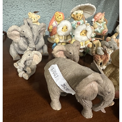 253 - Collection of Tuskers elephant figurines and Teddys