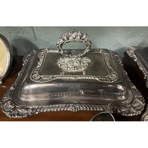258 - Collection of silver plate to include Mapin & Webb, William Hutton and A Marcus & Co salver